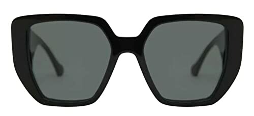 Black cat-eye sunglasses with dark lenses