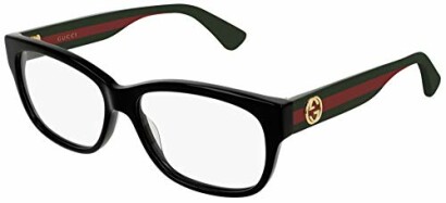 Elegant black designer eyeglasses with a touch of luxury.