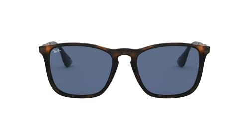 Brown sunglasses with blue lenses on a white background.