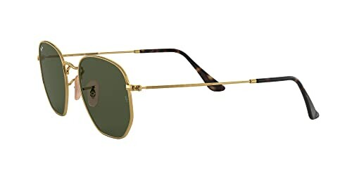 Gold aviator sunglasses with green lenses