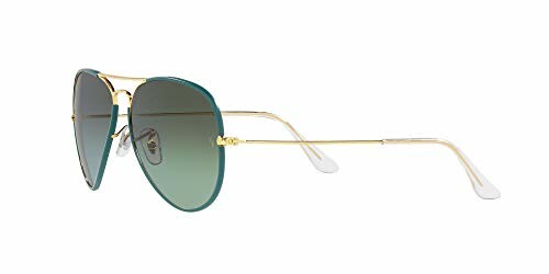 Gold frame aviator sunglasses with green lenses