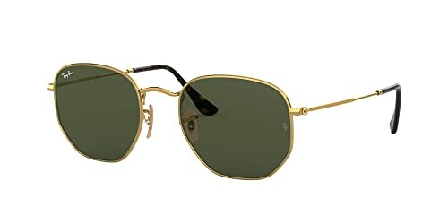 Gold frame sunglasses with green lenses