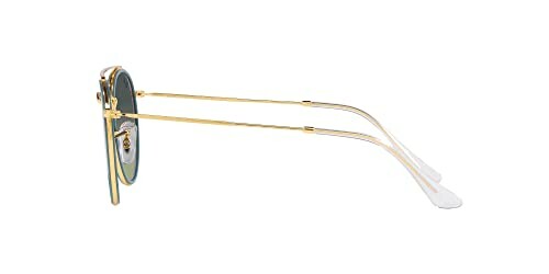 Side view of gold-rim sunglasses with thin arms