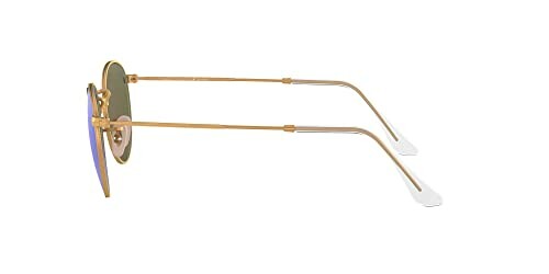 Side view of gold-framed sunglasses with thin arms