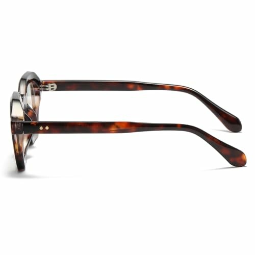 Side view of tortoise shell eyeglasses.