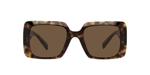 Square tortoise shell sunglasses with brown lenses