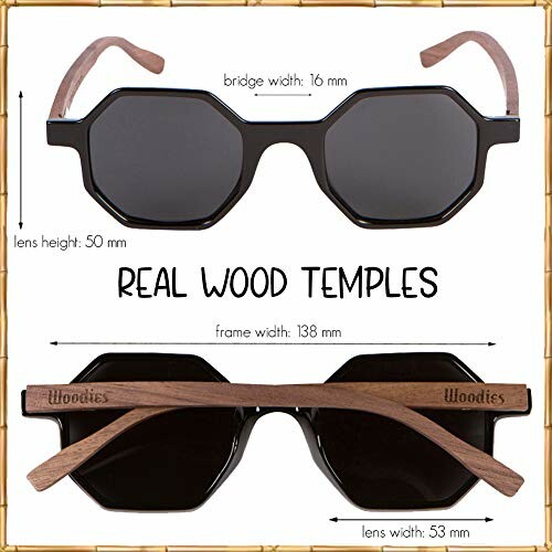 Woodies Walnut Wood Hexagon Sunglasses