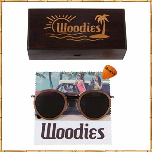 Wooden sunglasses with case and cloth.